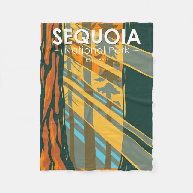Sequoia nationalpark Giant Sequoia Träd Fleecefilt (Framsidan)