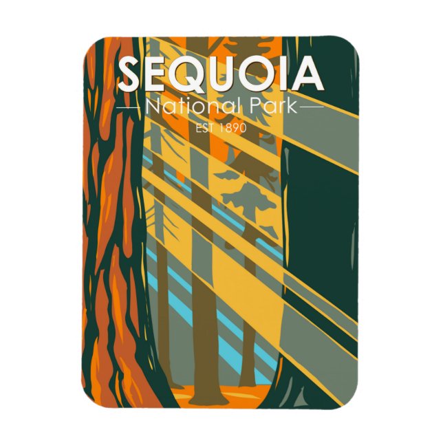 Sequoia nationalpark Giant Sequoia Träd Magnet (Vertikal)
