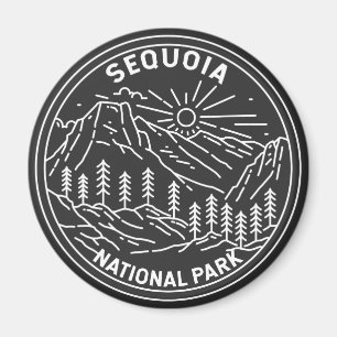 Sequoia nationalpark Giant Sequoia Träd Monoline Magnet