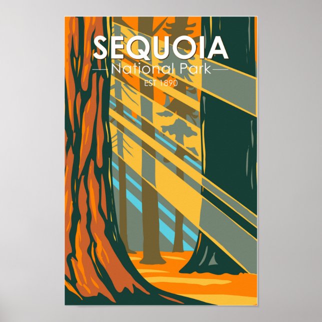 Sequoia nationalpark Giant Sequoia Träd Poster (Framsidan)