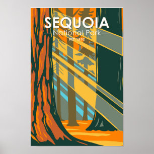 Sequoia nationalpark Giant Sequoia Träd Poster