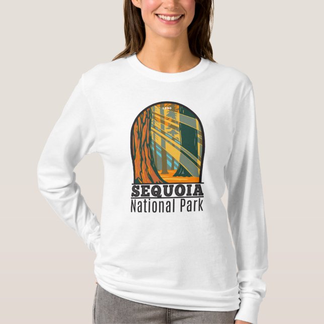 Sequoia nationalpark Giant Sequoia Träd T-Shirt (Framsida)