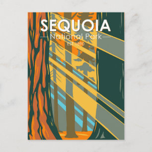 Sequoia nationalpark Giant Sequoia Träd Vykort