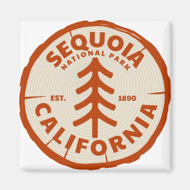 Sequoia nationalpark Kalifornien Träd Magnet (Framsidan)