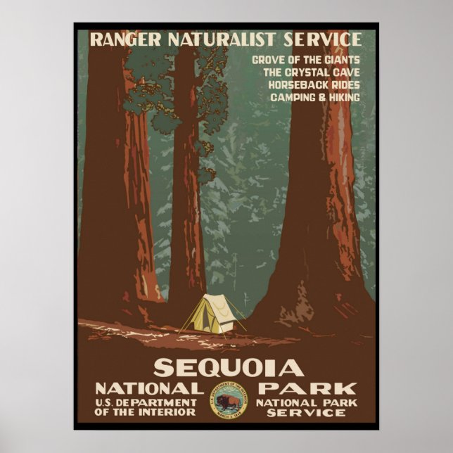 Sequoia nationalpark poster (Framsidan)