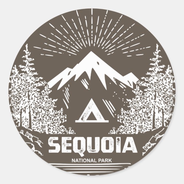 Sequoia nationalpark runt klistermärke (Framsida)