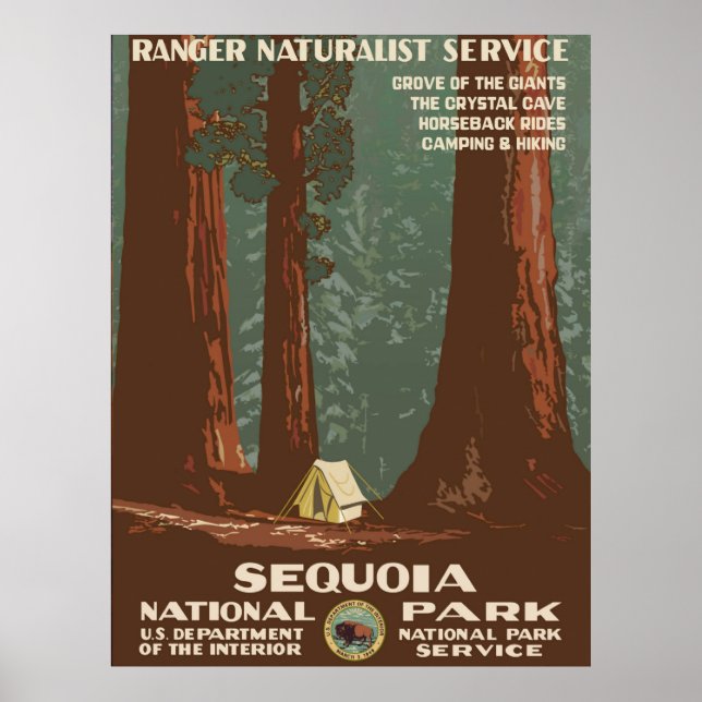 Sequoia nationalpark - WPA Vintage affisch (Framsidan)