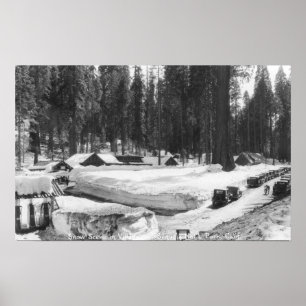 Sequoia nationalparken Snö Scene i byn Poster