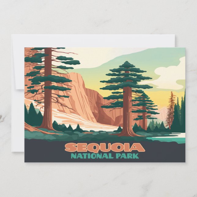 Sequoia nationalparken Träd bergen Inbjudningar (Framsida)