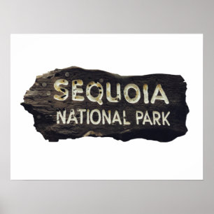 Sequoia nationalparkens träskylt poster