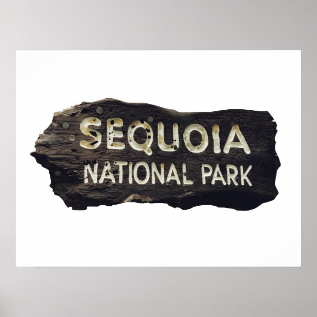 Sequoia nationalparkens träskylt poster (Framsidan)