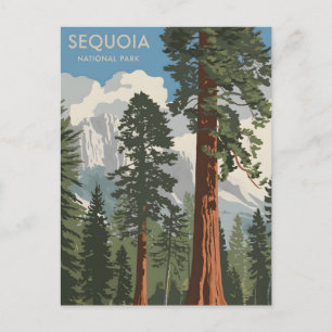 Sequoia nationalparkens vintage vykort