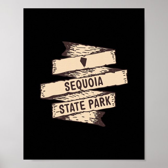 Sequoia State Park Nevada Nv Träskylt Semester  Poster (Framsidan)