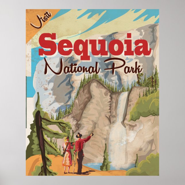 Sequoia vintage reseaffisch. poster (Framsidan)