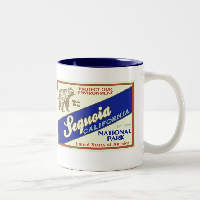 Sequoianationalpark (den svart björnen) Två-Tonad mugg (Höger)
