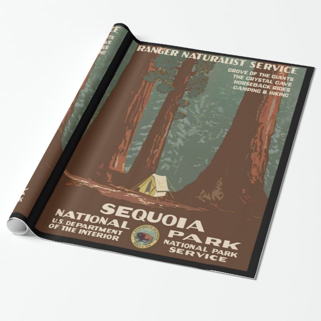 Sequoianationalpark Presentpapper (Utrullad)