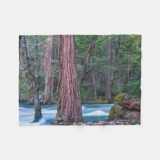 Sequoias & Merced River Yosemite National Park, CA Fleecefilt (Framsidan (Horisontell))