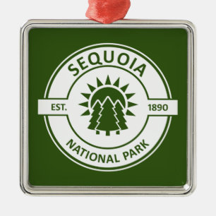 Sequoias nationalpark Sol Träd Julgransprydnad Metall