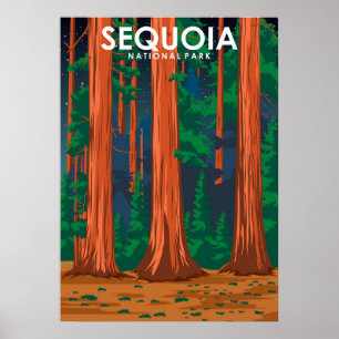 Sequoias nationalpark Vintage resor Poster
