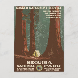 Sequoias nationalpark Vintage resor Poster Vykort
