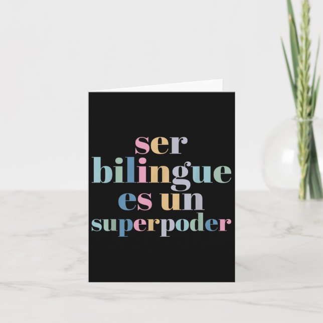 Ser Bilingue Es Un Superder Bilingual Spanieacher  Kort (Framsida)