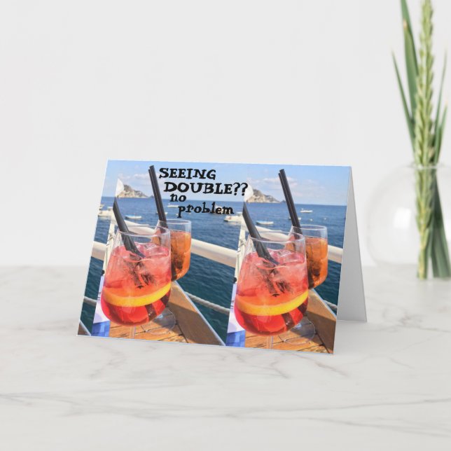 SER DU "DUBBLA"? ROLIGT VUXEN BIRTHDAY ÖNSKEMÅL KORT (Framsida)