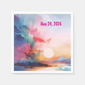 Ser Er Snart Vattenfärgsstrand Pappersservett