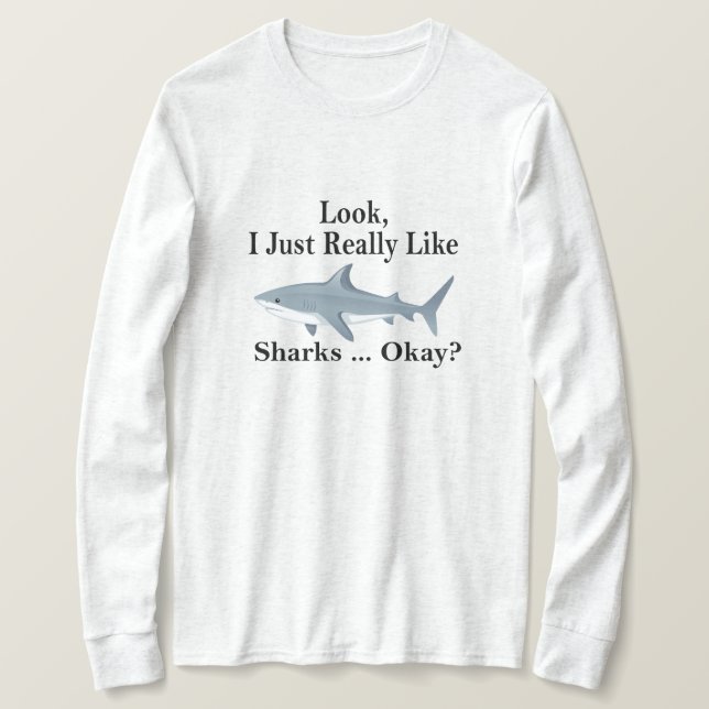 Ser jag bara Verkligen som hajar? Funny Shark T Shirt (Design framsida)
