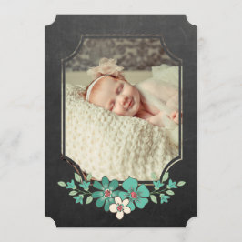 Ser lantlig blom- typografismutt N för den svart Inbjudningar