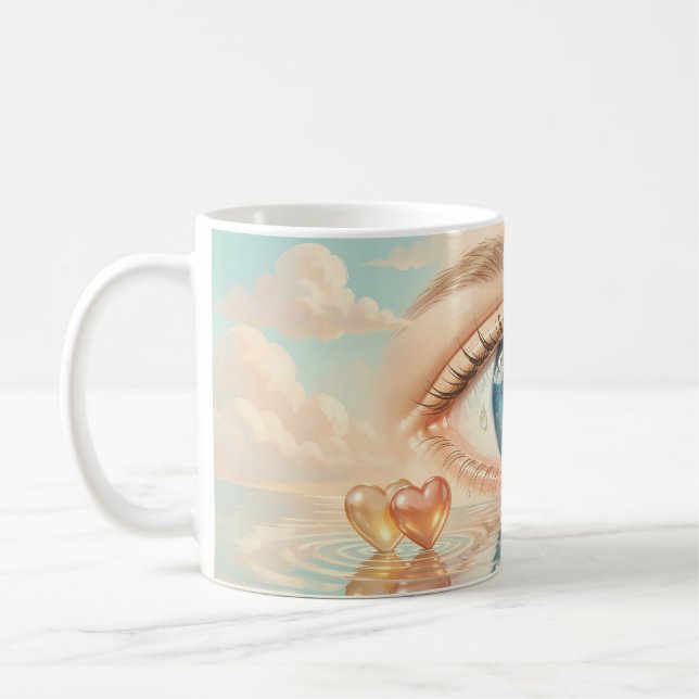Ser med hjärtat drömmugg kaffemugg (Vänster)