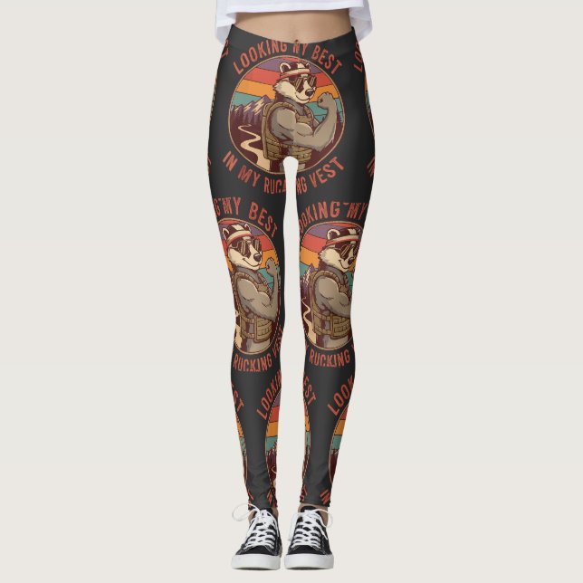 Ser Mig Bäst I Min Ruckningsväst Leggings (Framsida)