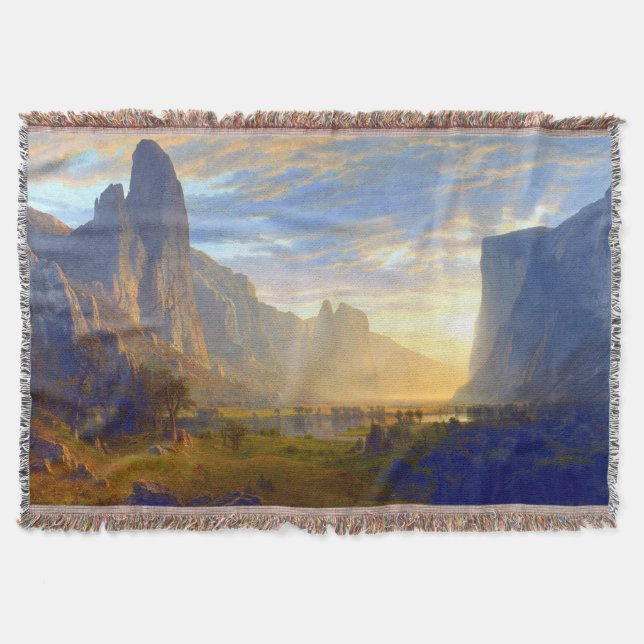 Ser på Yosemite Valley Albert Bierstadt 1865 Filt (Framsidan)