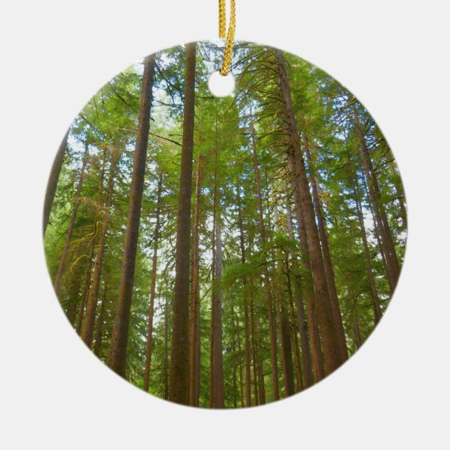 Ser upp mot gammal skog julgransprydnad keramik (Framsidan)