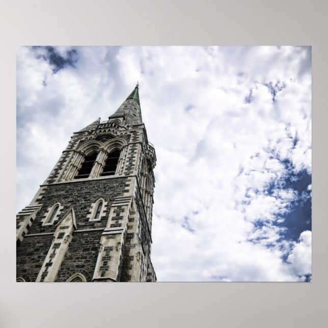 Ser upp mot himlen i Christchurch-affisch Poster (Framsidan)