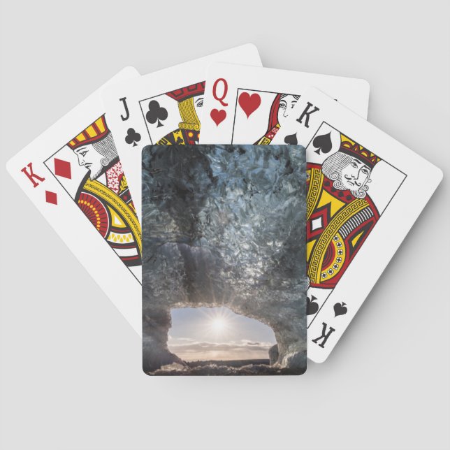 Ser ut från en isgrotta, Island Casinokort (Baksidan)