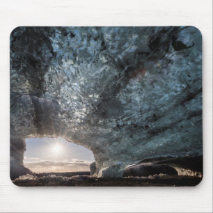 Ser ut från en isgrotta, Island Musmatta