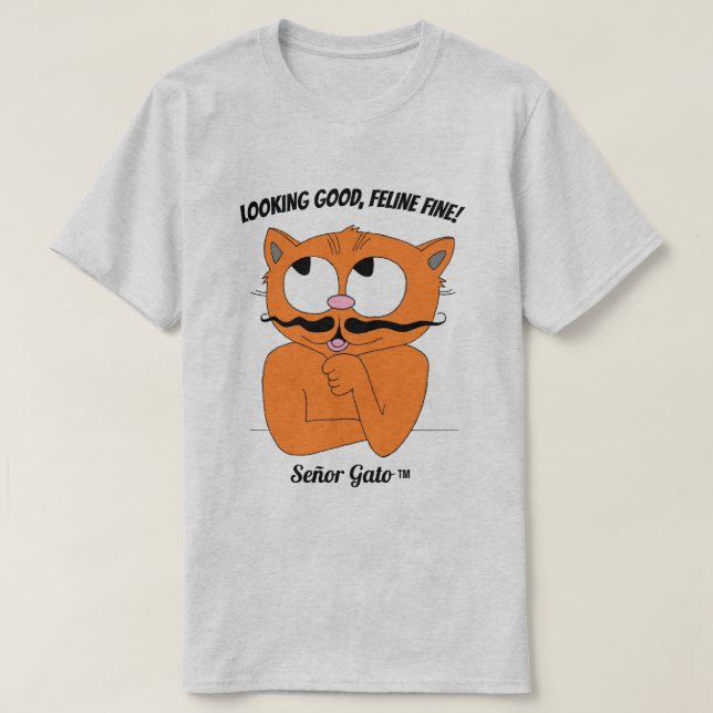 "SER UT SOM EN KATT!" Rolig Katt Puns T Shirt (Design framsida)