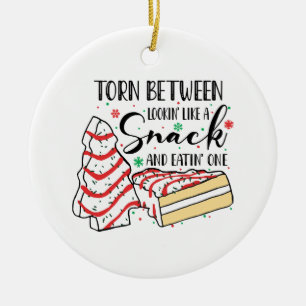 Ser ut som ett mellanmål julgransprydnad keramik