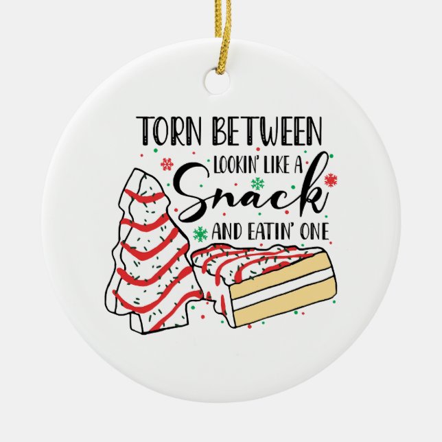 Ser ut som ett mellanmål julgransprydnad keramik (Framsidan)