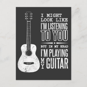 Ser ut som jag lyssnar på Music Guitar Vykort