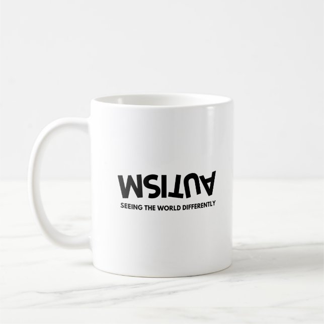 Ser världen annorlunda Autism Acceptans Kaffemugg (Vänster)