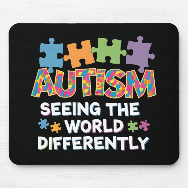 Ser Världen Annorlunda Autism Acceptans Musmatta (Framsidan)