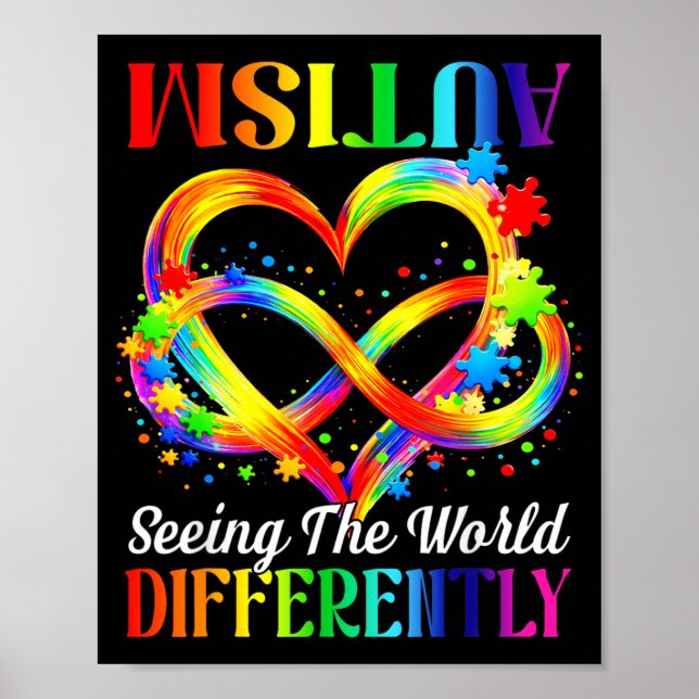 Ser Världen Annorlunda Autism Acceptans Poster (Framsidan)