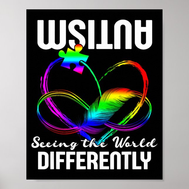 Ser världen annorlunda autism medvetenhet poster (Framsidan)