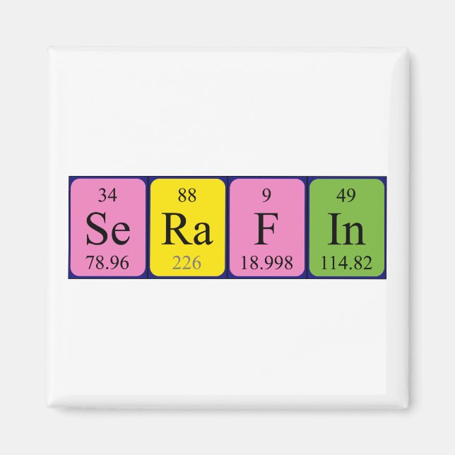 Serafin periodisk bord namn magnet (Framsidan)