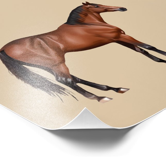 Serafina - braunes Pferd, stehend -  Fototryck (Hörn)