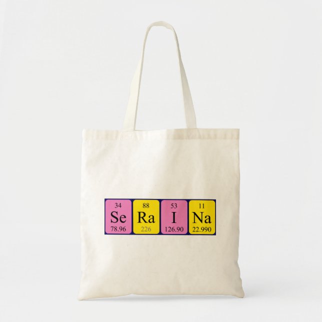 Seraina Periodisk bord namn tote bag Tygkasse (Framsidan)
