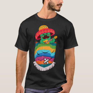 Serape ficka Pinata Mexikansk kaktus gitarr Fiesta T Shirt
