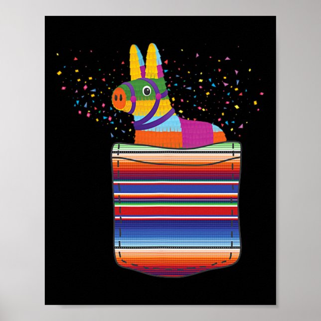 Serape Pocket Pinata Mexican Fiesta (ej en faktisk Poster (Framsidan)