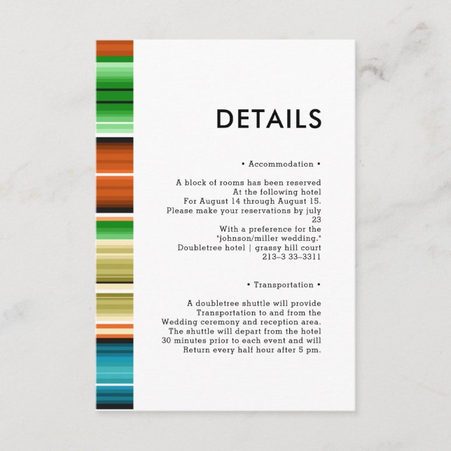 Serape Summer | Information Tilläggskort (Framsida)